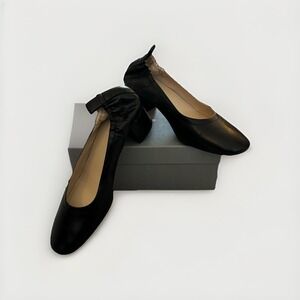 Everlane Day Heel Leather Pumps Womens 11 Black Block Heel Shoes Italy Career